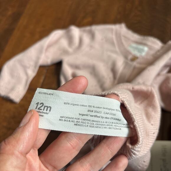 Little Planet Carters 12 Month Girls Knit Pointelle Outfit Jumper Romper Pink - Picture 5 of 6